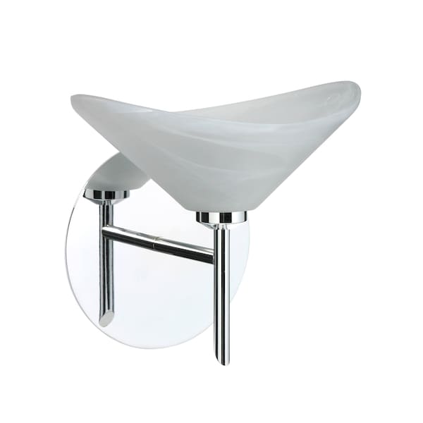 Besa Lighting Hoppi Mini Sconce, Marble, Chrome Finish, 1x40W Halogen 1SW-191352-CR - main